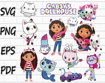 Gabby Dollhouse Svg bundle- 13 Designs- Gabby Dollhouse Png- Gabby Dollhouse Vector- Cricut- Cutfiles- Sticker- Png, Svg, Pdf,
