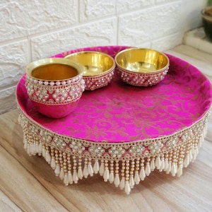 Decorative thali set  Shagun Thali   Karwachauth Thali Set   Welcome Thali   Pooja Thali Set   Indian pooja thali set