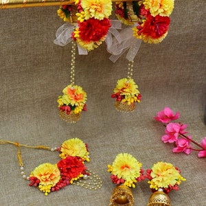 Red yellow floral jewelry