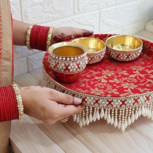 Decorative thali set  Shagun Thali   Karwachauth Thali Set   Welcome Thali   Pooja Thali Set   Indian pooja thali set