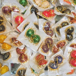 Assorted 100 pc lot of meenakari earrings jhumkis  wedding favour handmade earrings gifts  bridesmaid gifts  mehendi gifts  sangeet gifts