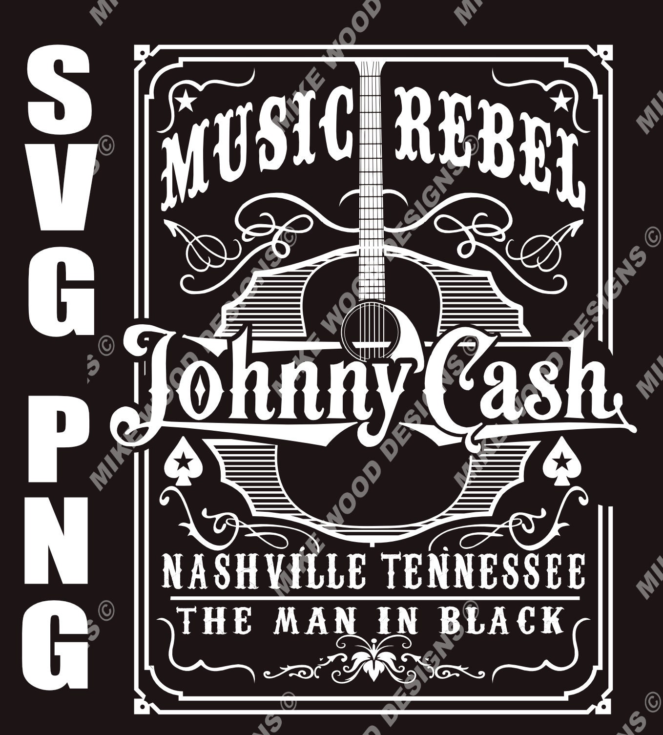 Johnny Cash Music Rebel SVG PNG - Nashville Design (digital Download ...