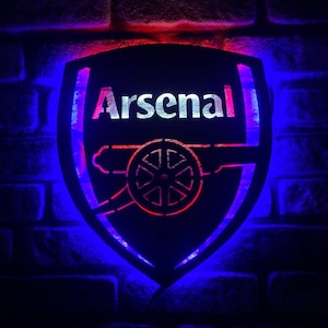 Arsenal Football Club Led Sign , Arsenal Wall Decor , Football Wall Decor , Premiere League , Man Cave, Gift Man, Christmas Gift