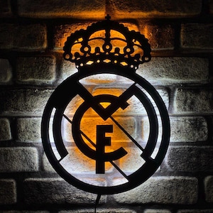 Real Madrid Led Sign - Football Team Logo Led Sign - Sports Gift Decor - Valentine&#39;s Day Gift - Gift Friends - Neon Sign - Led Light Sign