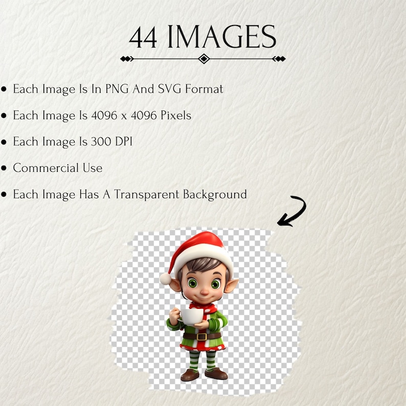 Cute 3D Christmas Elves Clipart, Xmas Elf Illustration Bundle, Xmas Pets And Gifts, Winter Season, PNG & SVG, Paper Crafts, Junk Journal image 2