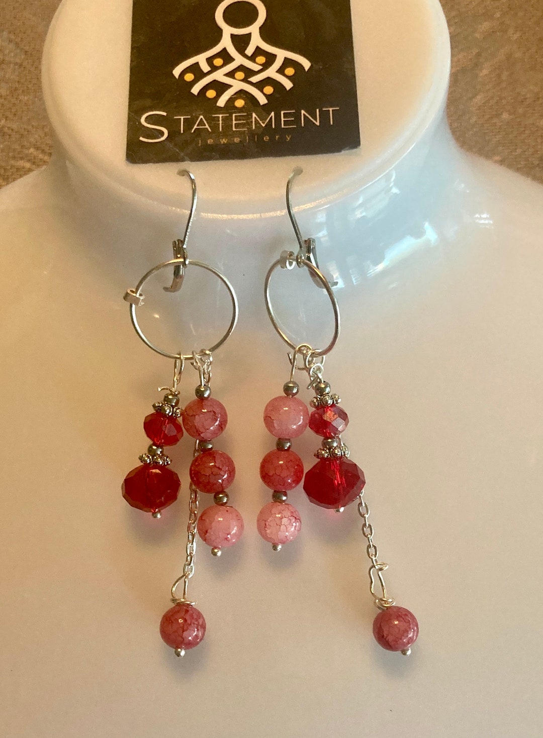 Ruby Red Dangles - Etsy