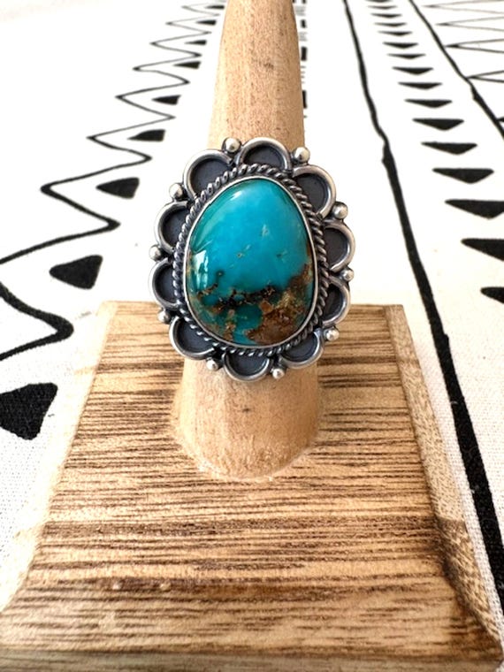 Turquoise Ring Authentic Native American Made Turquoise Sterling