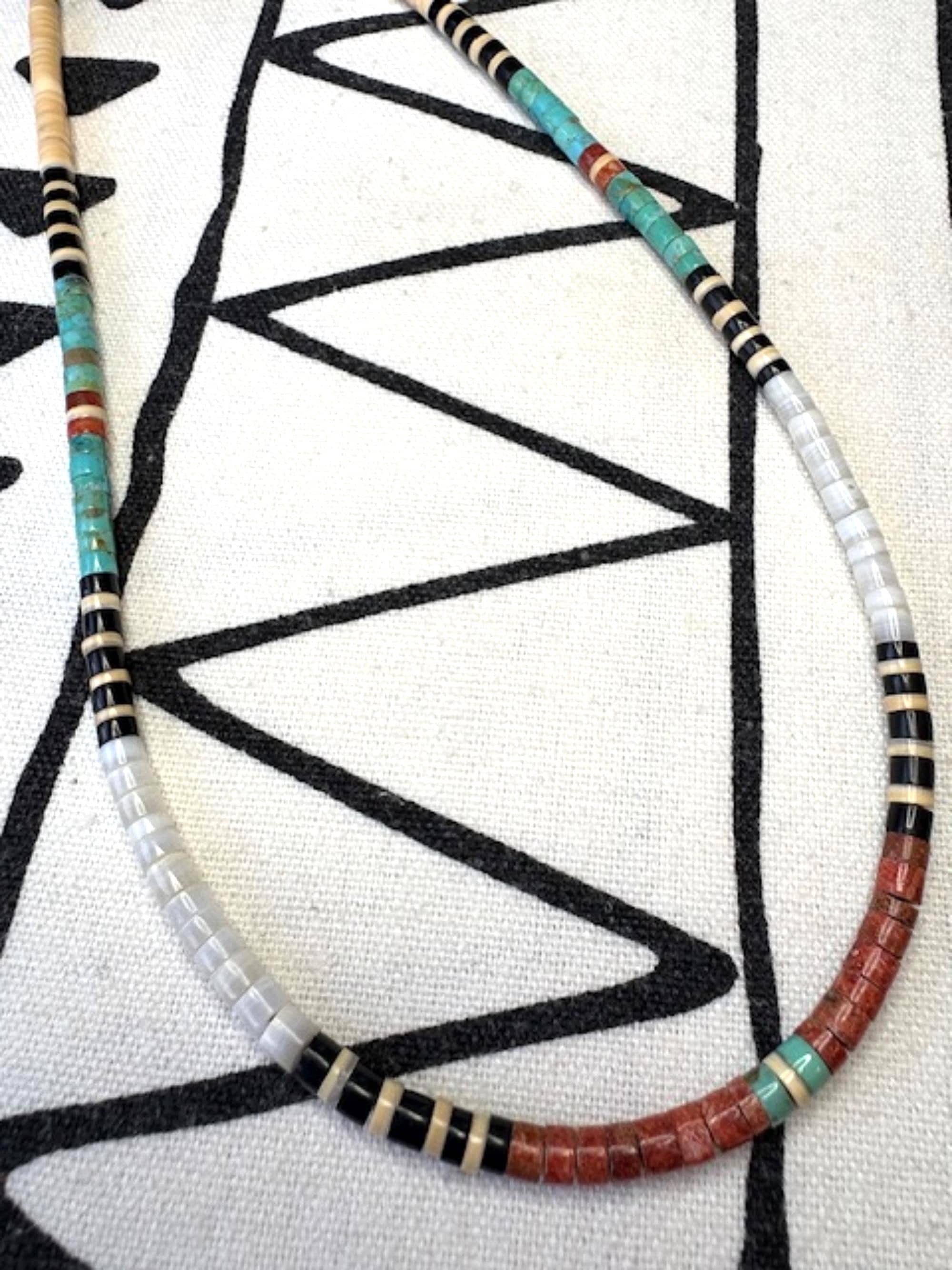 アクセサリー Kewa Pueblo Traditional Inly necklace Kewa Pueblo Shell Necklace with Turquoise, Jasper & Corals. For