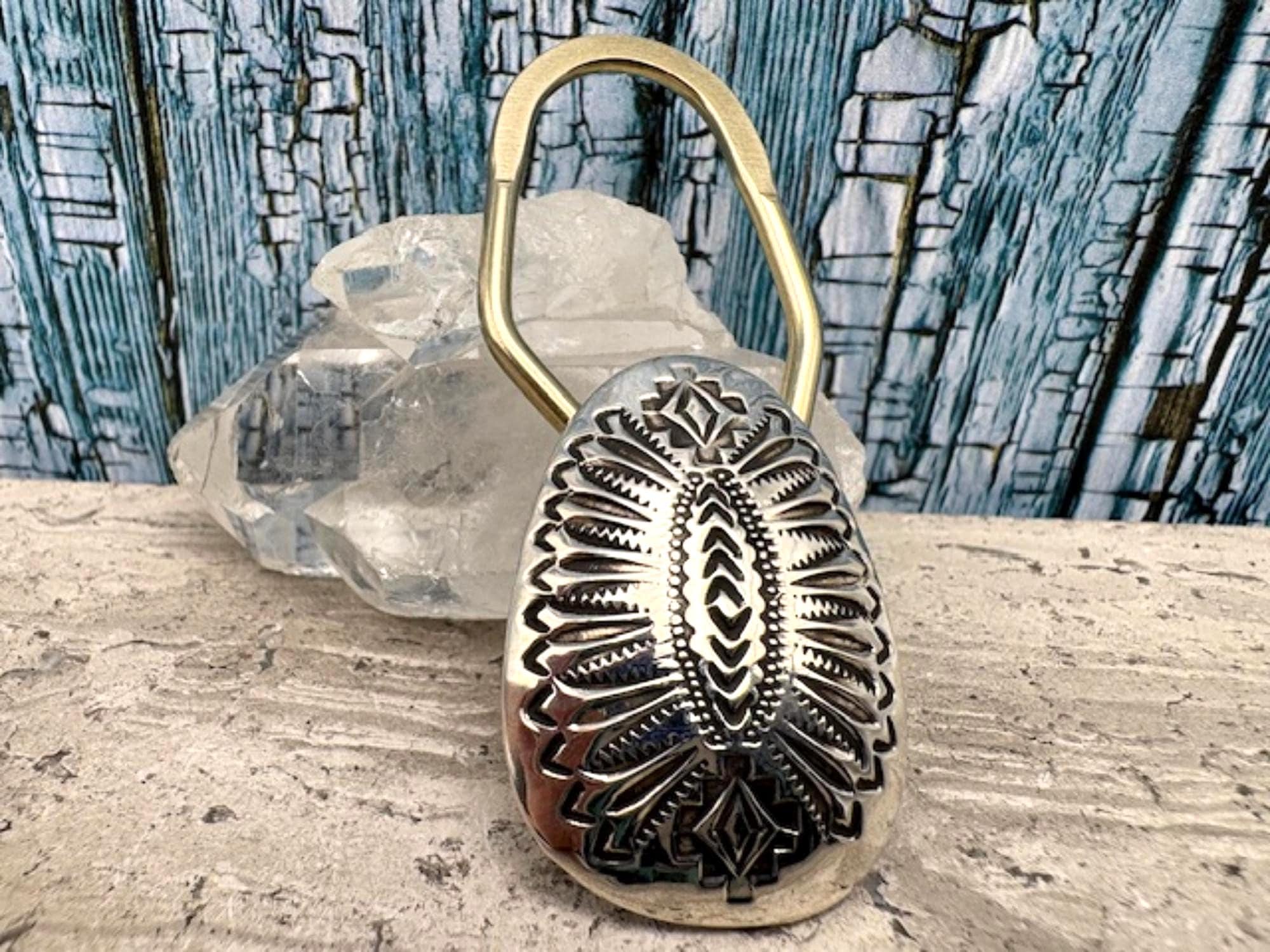 Concho Keychain Authentic Native Made Stamped Sterling