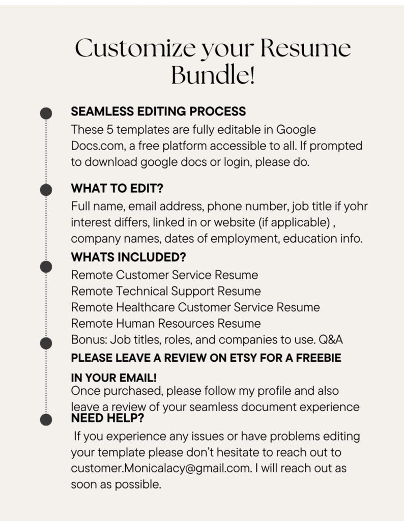 Resume Included 4 Pre Filled Resume Bundle - Etsy