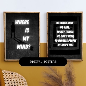 Gym or fight club Wall Art Print posters set of 3  | Retro gym club printable posters | INSTANT DOWNLOAD