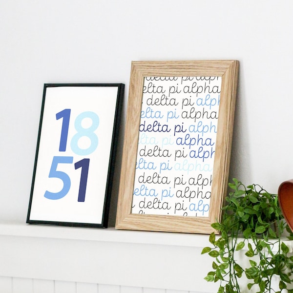 ADPI Big Little Present SET | Sorority House Print | Bid Day Gift | Alpha Delta Pi | WLFEO | 1851 | Sorority Rush | Blue Gallery Wall