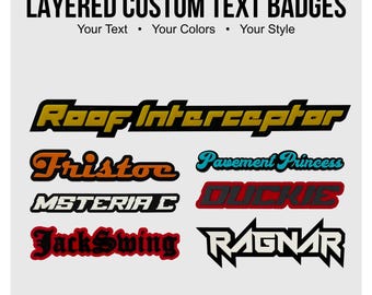 CUSTOM TEXT emblem, Custom Text Badge, Magnet, Stick on, Car name badge, Custom name badge