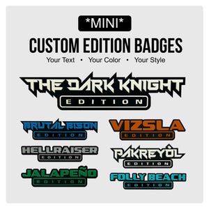 MINI* Custom Text "EDITION" emblem, Car emblem, Car badge, Custom text badge, Edition badge, Custom edition badge, Truck accessory