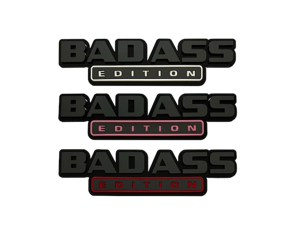 Bad Ass Edition-embleem voor auto, spatbord, bumper, kap, kofferbak, 3D- badge-sticker, sticker, auto-exterieuremblemen, vervangende accessoires, geschikt voor auto, vrachtwagen SUV (zwart wit