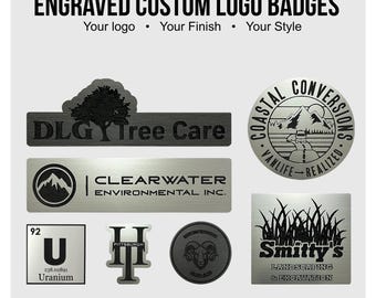 BRUSHED ALUMINUM Engraved Acrylic Badge, Custom Badge, Custom Emblem, Custom Sticker, Custom Shape, Car badge, Car emblem