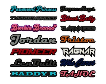 CUSTOM TEXT emblem, Custom Text Badge, Magnet, Stick on, Car name badge, Custom name badge