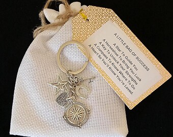 LITTLE BAG of SUCCESS, w Keyring – Starting College Gift,  Under 10, Unique Gift, New Job Gift, Promotion Gift