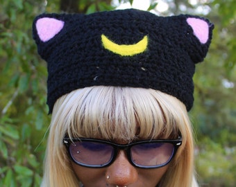 Sailor Moon Luna Inspired Y2K Beanie (black)