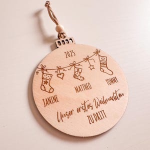 Personalized Christmas bauble - First Christmas as a family of three | Christmas tree ornament, Christmas ball gift, Christmas pendant, Christmas tree image 7