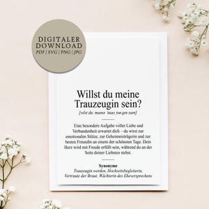 Définition Veux-tu être ma demoiselle d'honneur à la Duden | Fichier d'impression numérique | Cadeau pour anniversaire, remerciement, mariage | question de fiançailles