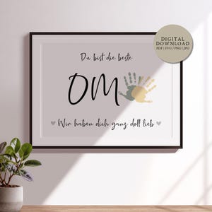 Meilleure grand-mère, nous t'aimons | Fichier d'impression numérique | Empreinte de main personnalisée, cadeau d'anniversaire pour grand-mère, fête des mères, bébé