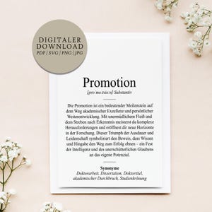 Definition Promotion Dudenstil | Digitale Druckdatei | Geschenk Studium Doktor Doktortitel Doktorand PHD Master Abschluss Dissertation