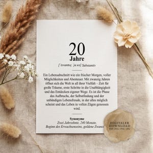 20歳の定義（デューデンスタイル） | デジタルプリントファイル | 20歳の誕生日プレゼント | 20歳の誕生日プレゼント | 誕生日の丸い形