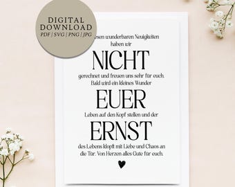 You can't be serious! | Digital print file: Ambiguous baby poster for birth announcement, pregnancy announcement, baby gift, gift for child, new arrival