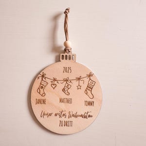 Personalized Christmas bauble - First Christmas as a family of three | Christmas tree ornament, Christmas ball gift, Christmas pendant, Christmas tree image 8