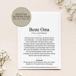 Definition Best Grandma Duden style | Digital print file | Gift Birthday Pregnancy Grandmother Thank you Christmas Announcement