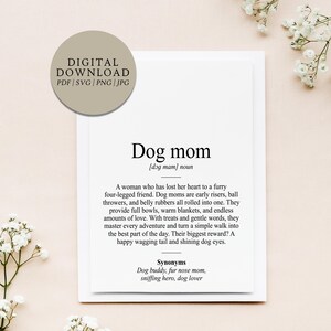 Definition dog mom | digital print file | gift dogmom dog owner birthday dog lover mistress dog love