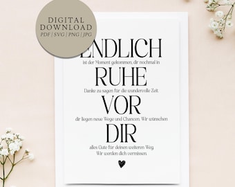 Finally, peace and quiet from you! | Digital printable poster, funny farewell gift for a colleague, office humor quote, job change farewell poster for colleagues