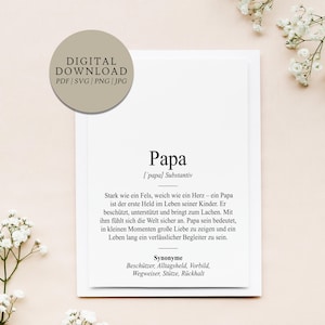 Definición estilo Papa Duden | Archivo de impresión digital | Regalo Familia Día del Padre Cumpleaños Pascua Navidad Abuelo Padre Gracias