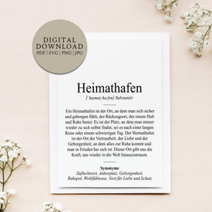 Definition home port Duden style | Digital print file gift favorite place feel-good place home housewarming move-in apartment retreat