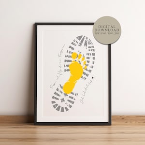 Papa ich folge deinen Fußspuren | Digitale Druckdatei Personalisiert Handabdruck Fußabdruck Geschenk Papa Vater Vatertag Geburtstag Baby