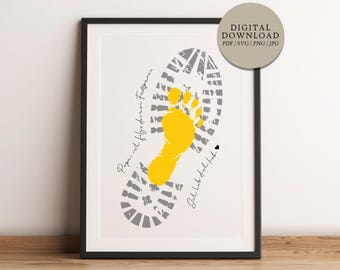 Dad, I'm following your footsteps | Personalized digital print file handprint footprint gift for dad, father, Father's Day, birthday, baby