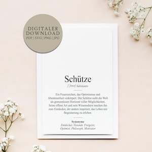 Definición signo zodiacal Sagitario Dudenstil | Archivo de impresión digital | Horóscopo Astrología Nacimiento Imagen Signos Del Zodiaco Constelación Sagitario