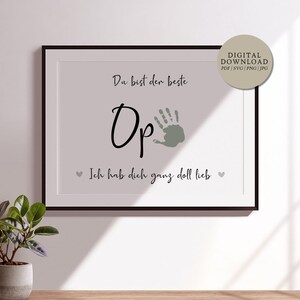 Il mio nonno migliore ti voglio bene | File di stampa digitale | Regalo personalizzato con impronta della mano e del piede per nonno, festa del papà, compleanno, neonato