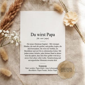 Definición: Vas a ser papá (estilo Duden) | Archivo de impresión digital | Regalo para nacimiento, embarazo, anuncio, familia, recién nacido, bebé, sorpresa