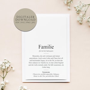 Definição família Dudenstil | Arquivo de impressão digital | Presente para mamãe, papai, vovó, vovô | Ocasião Aniversário Obrigado Natal Casa Casa