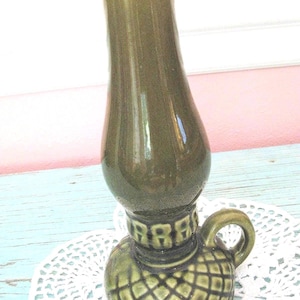 McCoy Pottery Oil Lamp Vase 1970s Avocado Garden Planter Vintage Retro