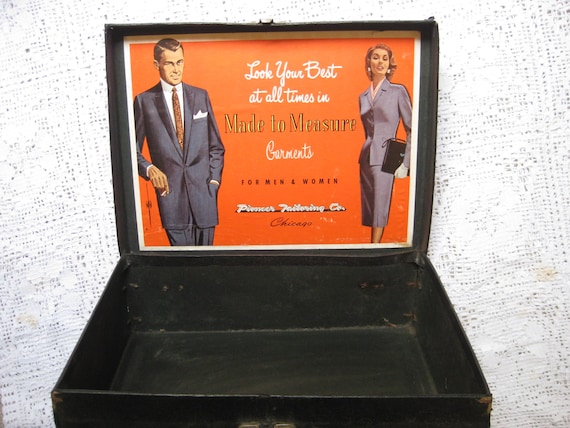 Vintage Suitcase Small Travel Salesman's Sample A… - image 1