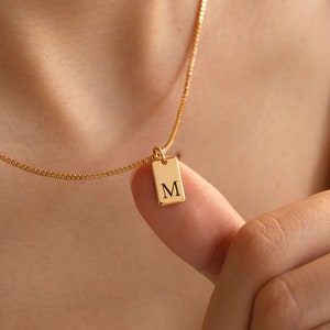 Gold Initial Bar Necklace Etsy Singapore