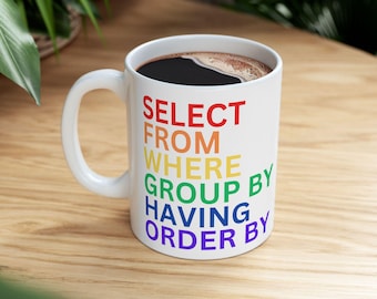 SQL Commands Rainbow Mug – Data Engineer Gift