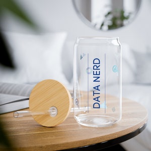 Blue Data Nerd Glass Tumbler | Data Analyst Cup | Analytics Glass | Data Engineer Gift | BI Developer | Data Visualizations | Data Science