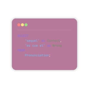 Pegatina divertida con pronunciación de SQL – Humor para ingenieros de datos y programadores
