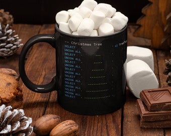 SQL Christmas Tree Mug | Data Analyst, Scientist, Engineer Gift