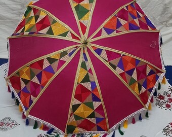 Beautiful Umbrella With Rainbow Tassels New Decor Umbrella, New Multi Color Handmade Decorative Wedding Small Umbrella, Decoration Item