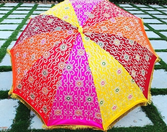 Nuovo ombrello reale fatto a mano Desing block print parasole Multi colore ombrello decorativo ombrello da sposa nuovo design fresco ombrello per il giardino